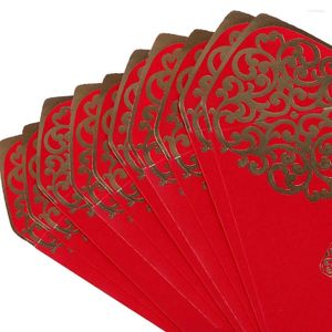 Dekoracja imprezy 10pcs Złota Stamping Czerwona koperta Trwałość wielofunkcyjna Lucky Cardboard Gift Happy Year