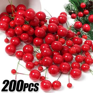 Kwiaty dekoracyjne 50-200pcs sztuczny kwiat Małe jagody Cherry na przyjęcie weselne