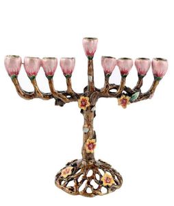 9 Filial Hanukkah Menorah Candle Titular Tree of Flowers Candlestick Holder H220419258N8151112