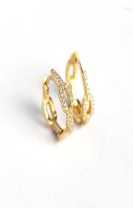 Серьги обруча Dainty Luxury Onuine 925 Серебряные серебряные кристаллы Cz Diamond Link Chain Circle Маленький для женских подарков 7176512