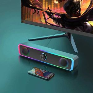 Portable Speakers Bluetooth speaker 4D surround sound bar wired computer speaker stereo subwoofer sound bar suitable for laptop cinema TV Aux 3.5mm J240505