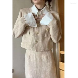 Blazer primaverile a due pezzi per donne Spring/Autunno 2024 Early Outfit Coord in stile chic figure minime di alta qualità