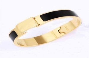 LH01 Designer Bangle Titanium Steel Letter Armband Halsband Fashion Armband 16 Storlek bred 12 mm med Box225R3308963