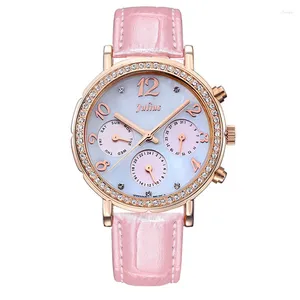 Wristwatches Real Multi-functions Lady Women's Watch ISA Mov't Fine Fashion Hours Dress Sport Leather Girl Birthday Gift Julius Box