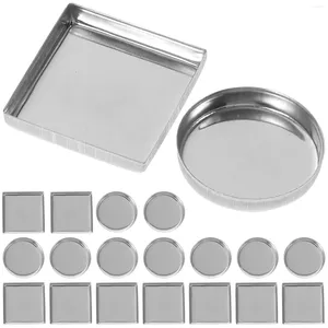 Aufbewahrung Flaschen 30 Stcs Aluminium Plattenbehälter Make -up Palette Zubehör leerer Farbe Metallpfanne Mini Round klein