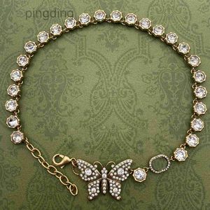 Pendanti di moda Nuovo farfalla piena di collane a ciondolo diamantato Designer Gioielli Lacci e collane con scatola