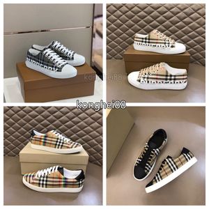 Designer de luxo Sapatos casuais moda homens tênis ao ar livre feminino de couro xadrez de couro com estampa de borracha estampada em letra sapatos de tela redonda