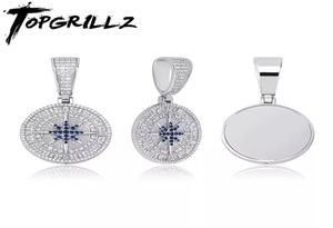 Pendant Necklaces TOPGRILLZ Hip Hop Compass Pendant Iced Out Cubic Zirconia With Tennis Chain Fashion Jewelry Gift For Men Women 27124148