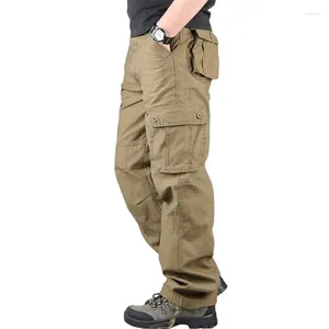 Calça masculina cargo homens massparas de moletom calça as calças suam a perna larga de bolso de bolso