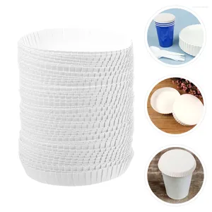 Disposable Cups Straws 100 Pcs Paper Cup Lid Drinking Lids Cover For Cafe Travel Coffee Mug Espresso