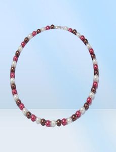 Handmade beautiful 8mm multicolor south sea round bead shell pearl necklace bracelet earrings set 45cm fashion jewelry 2set lot2789170795