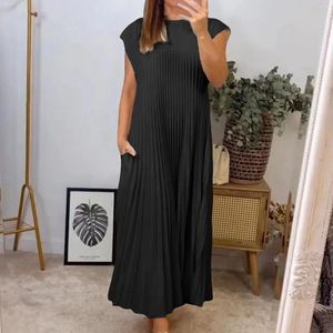 Casual Dresses for Women 2024 Fashion Spring and Autumn Round Neck Sleeveless Vestidos Verano Moda