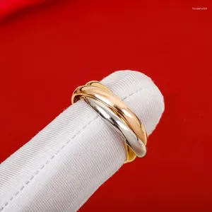 Cluster Rings Classic 925 Sterling Silver Three-ring Intertwined Ring For Men And Women Simple Fashion Banquet Jewelry