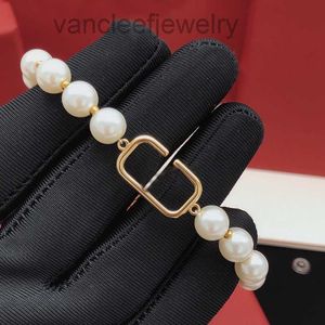 Mode pärlhalsband designer smycken bröllop diamant pläterade platinbrev hänger halsband för womenchd2309265-12 thebluestar