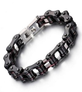 1016 mm de largura Corrente masculina Cadeia escura de motocicleta preta de motocicleta Bicicleta Link 316L Corrente de aço inoxidável Bracelete inteiro presente5860806