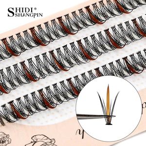 False Eyelashes 123 Bundles Colored Mink Eyelash Extension Natural 3D Russian Volume Faux Individual Cluster Lashes Makeup Cilia