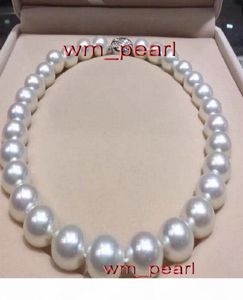 17QUOT1315 mm Real Natural South Sea Round White Pearl Necklace 14K6212955