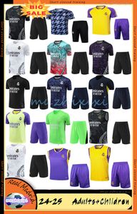 23/24/25 Real Madrids Futbol Trailsuits Trailtsuit Set Kısa Kollu Şort Erkek Kid Futbol Chandal Futbol Survetement 2024 2025 Madrides Eğitim Takım Futbol Forması