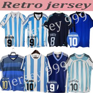 78 86 98 Retro Argentinas Maradona Soccer jersey 93 94 96 00 01 06 10 Kempes Batistuta Riquelme HIGUAIN KUN AGUERO CANIGGIA AIMAR Football Shirts