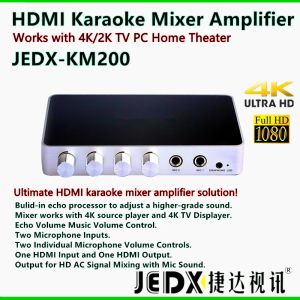Player portátil Digital Sistema de Audio eco portátil Machine HDMI Mixer de karaokê Amplificador com 2MICs Trabalhos com 4K/2K PC PC Home theater