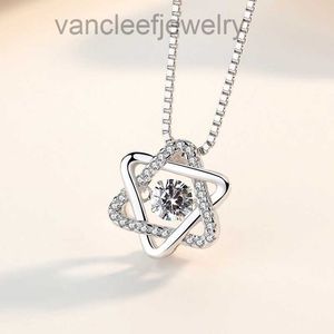 S Sier Star Pendant Statement Necklace Zircon Diamonds Women Girls Lady Elements Jewelry