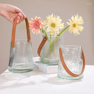 Wazony vintage uchwyt szklany wazon hydroponiczny aparat kwiatowy ins prosty nowoczesny dekoracja domowego pokoju pokój nordycki styl