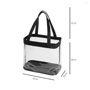 Storage Bags PVC Portable Bag Transparent Handbag For Sports Events Concerts Beach Trips Women's Makeup