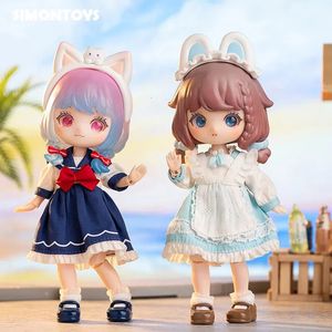 Liroro Summer Island Serisi OB11 1/12 BJD Bebekler Gizem Kutusu Kör Sevimli Aksiyon Anime Figür Kawaii Model Tasarımcı Bebek Oyuncakları 240426