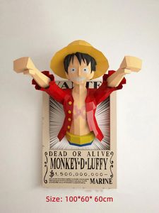 Party Decoration 3D Paper Papercraft Monkey One Piece D Luffy Living Room Wall Hanging Dining Boys Bedroom Decor Diy Toys