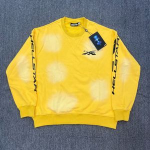 Imagens reais padrão amarelo moletons masculinos Melhores suéteres de qualidade