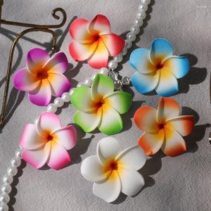 Dekorativa blommor 10st 5cm Hawaiian plumeria pe skum konstgjorda blommor diy kranshuvudbonad bröllop dekoration parti
