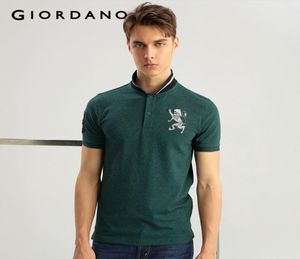 Giordano Men Lion Shirt Spandex Strinedy Men Fashion Summer Mens Tops Camisa Masculina2103610