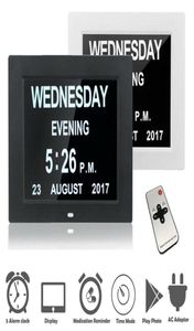 7 QUT 8 Språk Digital Day Clock LED Kalender DayWeekmonthyear Electronic Alarm Clock för nedsatt vision People Home Dec9129804