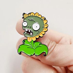 Brosches Zombie Sunflower Plants Badge Game Emamel Pins Collectibles smycken