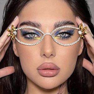 Sonnenbrillen Frames Hip Hop Diamond Accessoires Geometrische Brille Rahmen Mode Frauen leichter Luxus und hochwertiges Gefühl faltbar