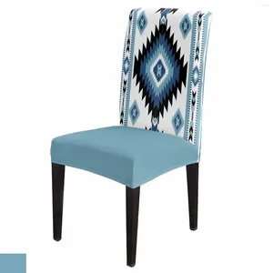 Stuhl Deckt blaue böhmische geometrische Spandex Stretch Sitzabdeckung für Hochzeitsküchen Bankettparty Fall