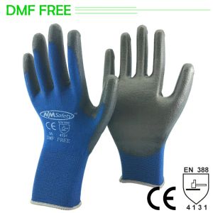 Gloves 24 Pieces/12 Pairs PU Palm Coated Knitted Nylon Cotton Safety Glove CE Certificated Mechanic Protective Working Gloves