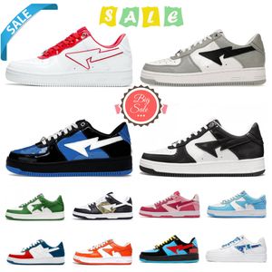 Designer Bapestan Sapatos casuais masculinos causos de baixa plataforma sta sk8 panda tubarão preto camufla