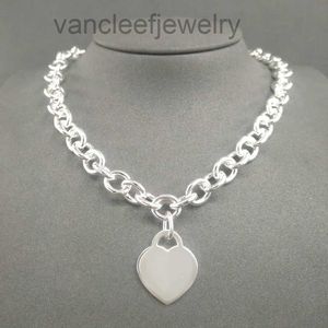 S Sterling Sier Halskette für Frauen klassische Herz-Form-Pendellankette Halskette Schmuck