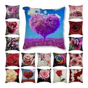 Pillow Flowers Roses Love Tree Luxury Throw Case Cover Home Living Room Decorative Pillows For Sofa Bed Car 45 Nordic