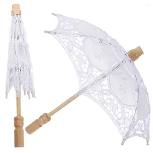 Parasol 2 szt. Prop Parasol panna młoda koronka parasol wystrój nowoczesny welon nośnik biały ślub Pogografia elegancka rzemieślnicza rękojeść