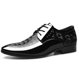 Oxfords Leather Mens Sapatos Vestido Casual Men Lace Up Up Breathable Formal Office For Man Big Size 38-48 Flats 240428