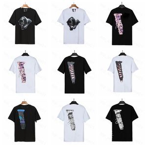 5A 2024 MENS DESIGNER T SHIRT V LOGO FROWNS LETTERBETTA TEES Big V Men Women 3d Short Sleeve Hip Hop Style Black White Orange T-shirts Tees Size S-XL 005