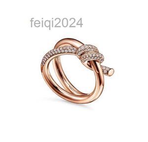 Designer Ring Ladies Rope Knot Luxury With Diamonds Fashion Rings Women Classic Jewelry 18K Gold Plated Rose Wedding Wholesale 13oz7