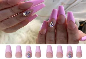 24st Fake Nails Set With Designs False Nails Coffin Artificial Tips Tryck på nagel för akryl nagelkonstverktyg med lim279k7135215