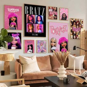 壁紙Bratz Doll Poster Classic Retro Poster HD High Quality Wall Art Retro Poster for Home Room Wall Decoration J240505