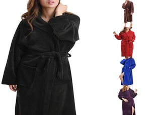 Monerffi 2019 Autumn Winter Large Coral Velvet Robe Leng Sleeve Flannel Men039s Flannel Bath Robe Pajamas Thick Bathrobe3974763