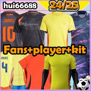 23/24/25 Koler. Colombia Soccer Jerseys Fan Player Wersja 2024 2025 Falcao James Cuadrado Valderrama Home Away Women Men Kits Kits Kits