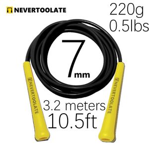 10.5ft uzunluğunda 3.2m uzunluğunda 7mm pvc 15.5cm uzunluğunda tutturma 220g ağır-hizmet fitness çapraz pose hiit atlama ipi 240428