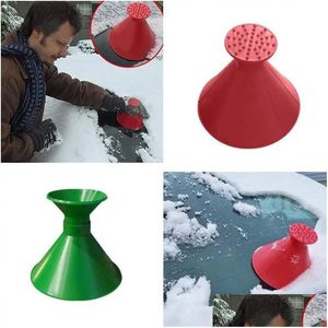 Cleaning Brushes Winter Car Magic Window Windshield Funnel Shaped Snow Deicer Cone Tool Scra A Round Drop Delivery Home Garden House Dh0Tx